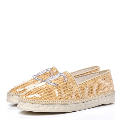 Chanel PVC Raffia CC Espadrilles 41 Beige 3 of 10
