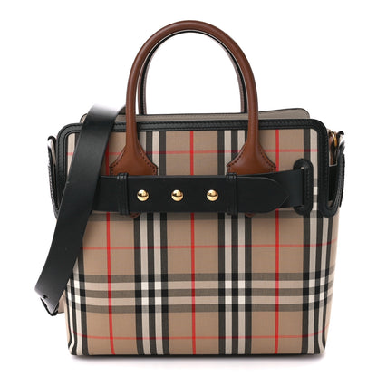 Burberry Calfskin Vintage Check Triple Stud Mini Belt Bag Archive Beige 1 of 12