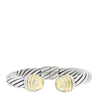 David Yurman Sterling Silver 14K Yellow Gold 10mm Cable Classics Hinged Bracelet 1 of 3