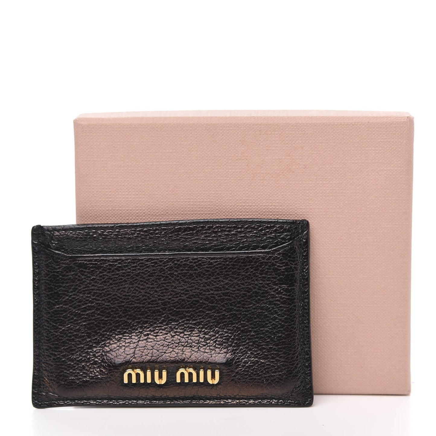 Goatskin Madras Card Case Black