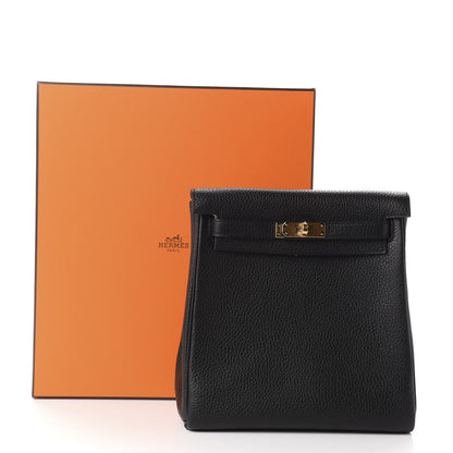 Hermes Taurillon Clemence Kelly Ado Backpack Black 10 of 10