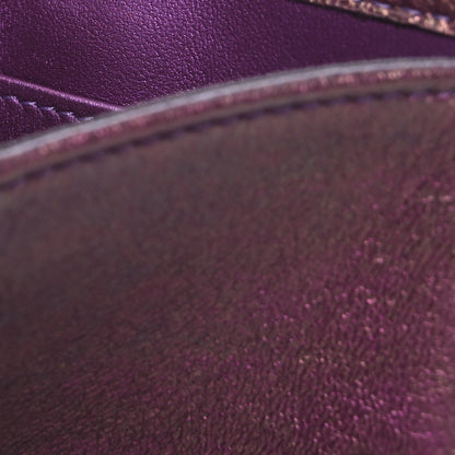 Chanel Iridescent Lambskin Quilted Double Flap Wallet Purple 15 of 15
