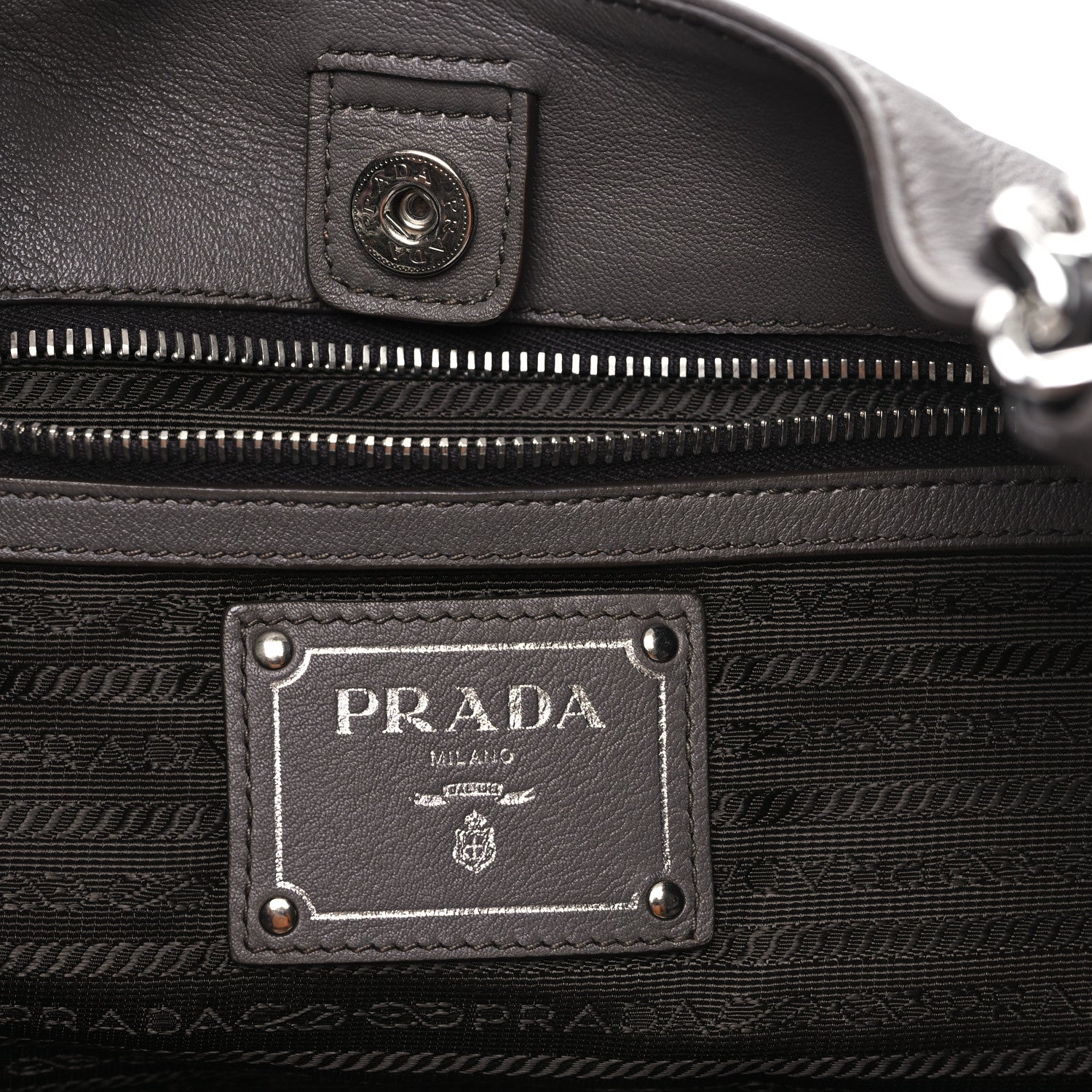 Prada Soft Calf Chain Tote Bambu 6 of 8