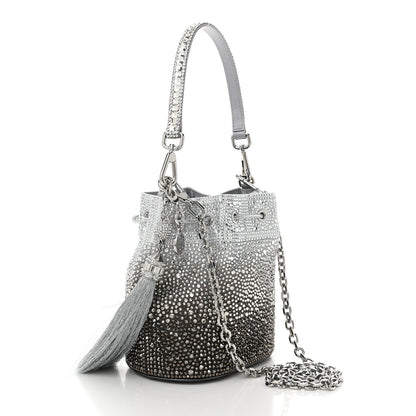 Judith Leiber Satin Crystal Embellished Piper Bucket Gradient Platinum 3 of 10