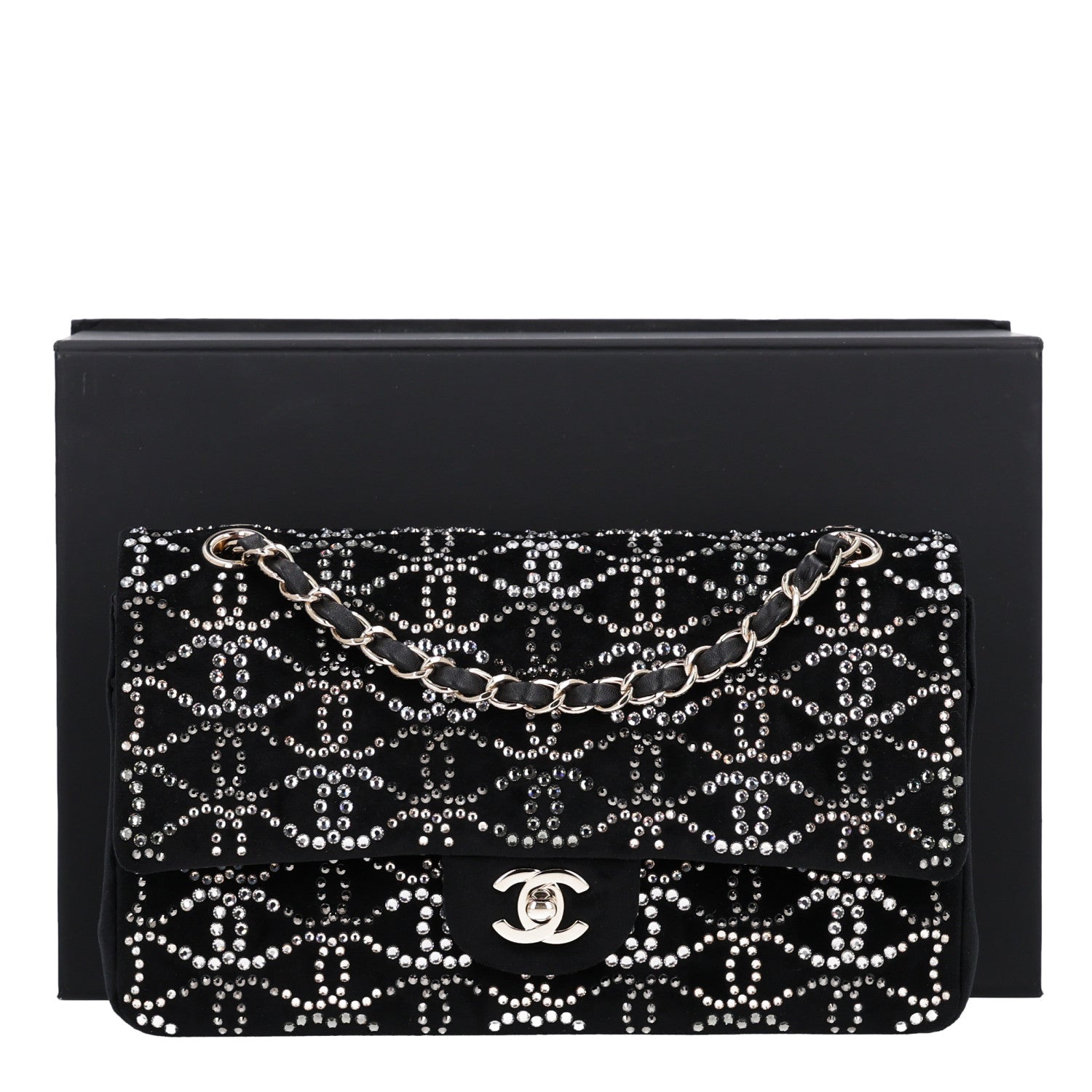 Chanel Velvet Crystal Medium Double Flap Black 11 of 11