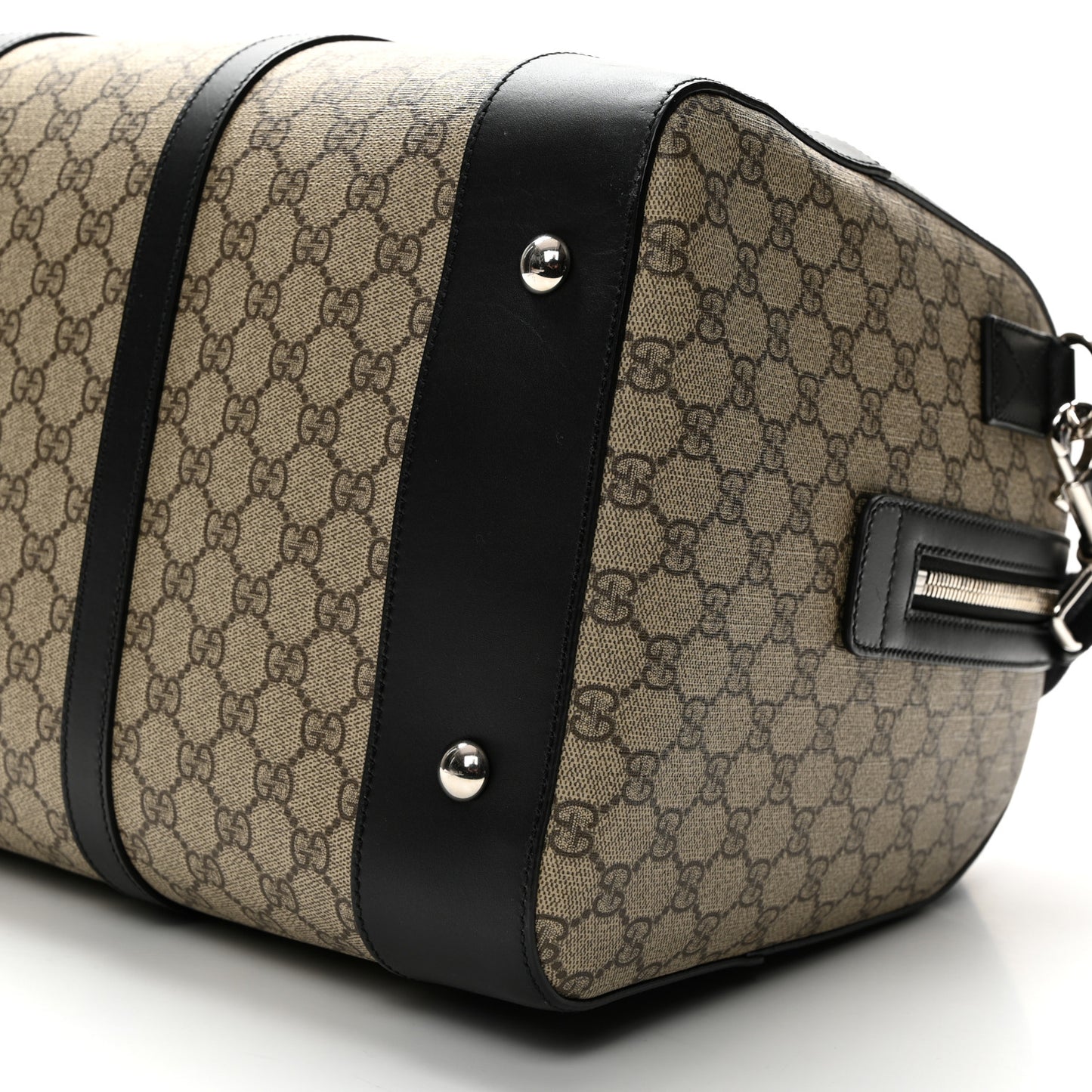 GG Supreme Monogram Selleria Calfskin Medium Duffle Beige Ebony Black