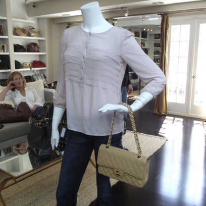 Chanel Caviar Quilted Medium Double Flap Beige 2 of 13