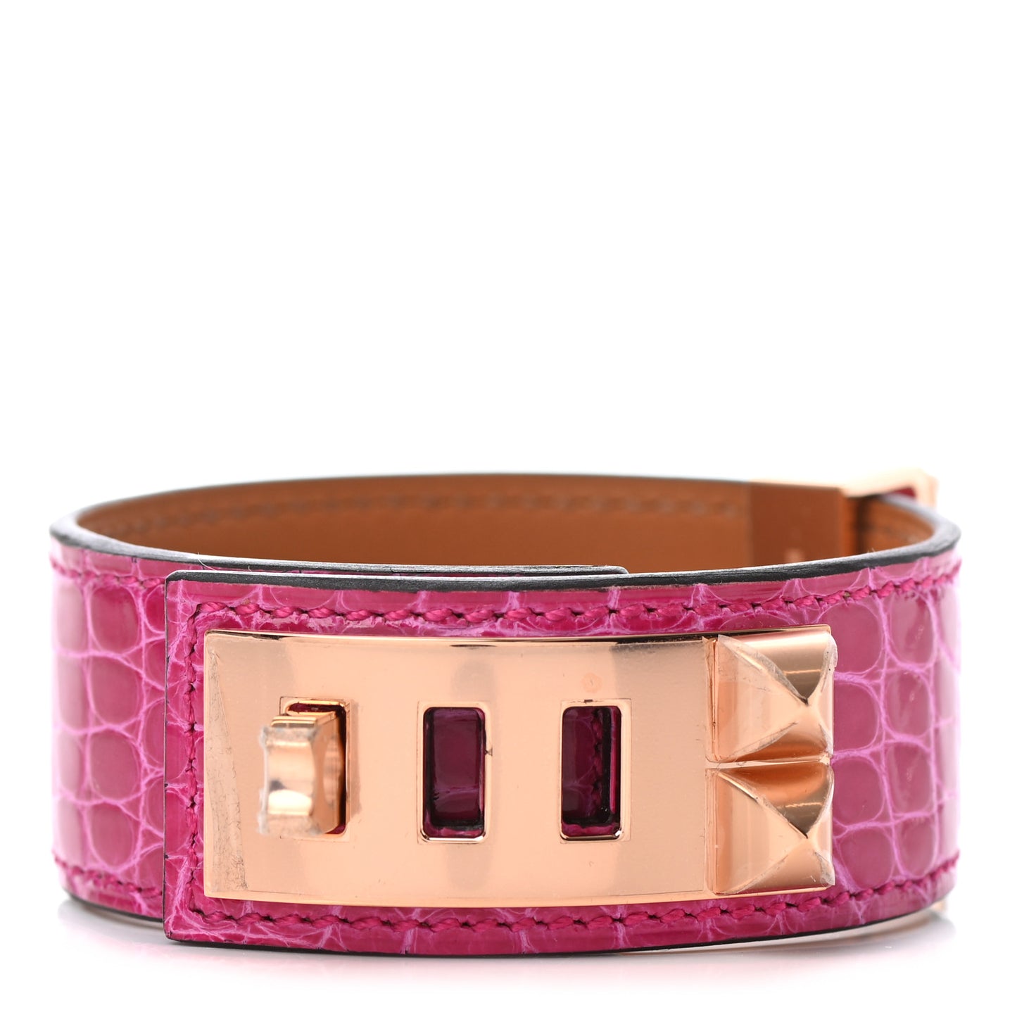 Shiny Alligator Collier de Chien CDC 24 Bracelet T3 Rose Scheherazade