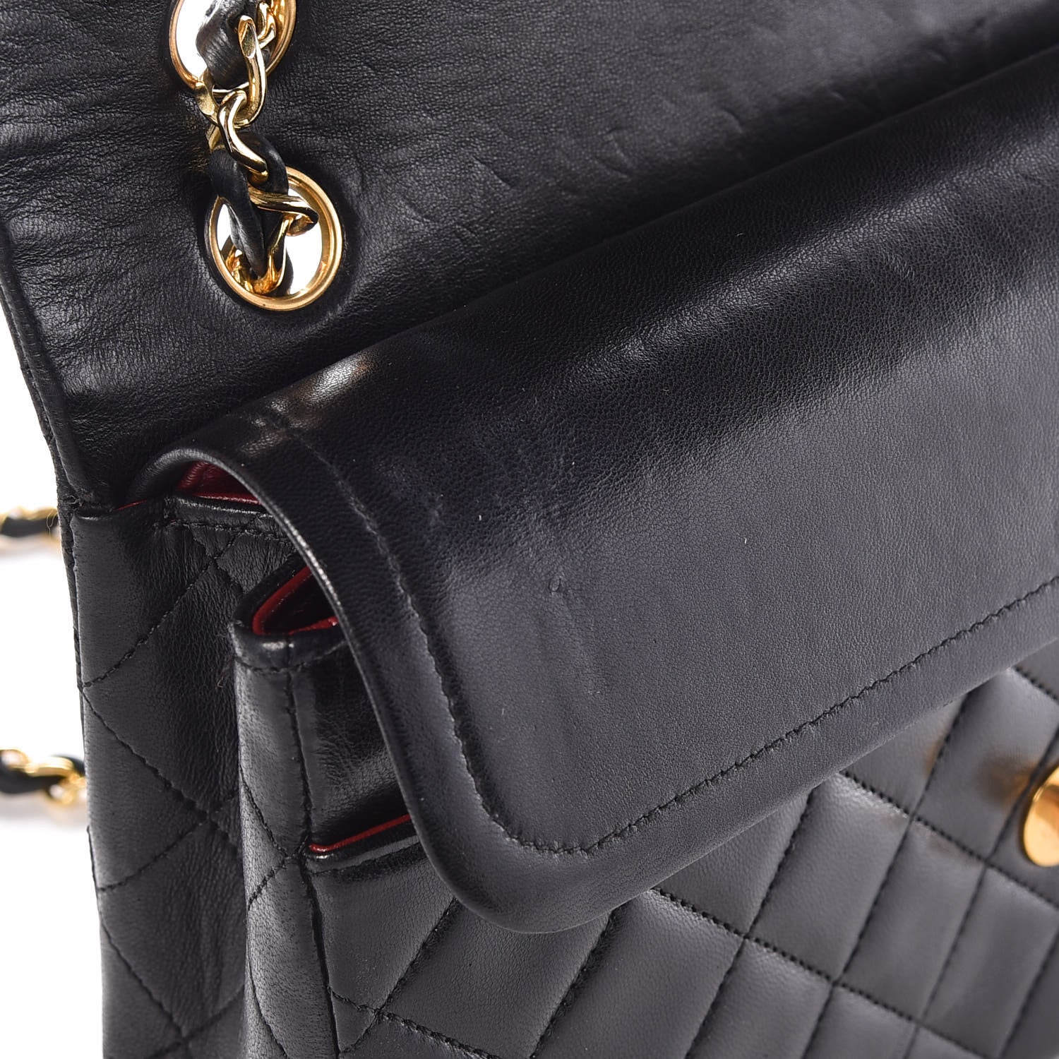 Chanel Lambskin Quilted Medium Double Flap Black 12 of 13