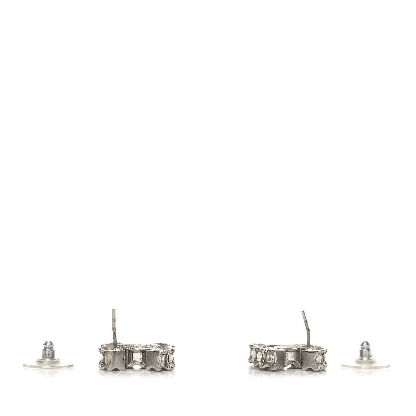 Crystal CC Earrings Silver