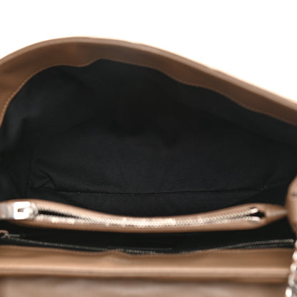 Saint Laurent Calfskin Y Quilted Monogram Medium Loulou Chain Satchel Dark Beige 5 of 12