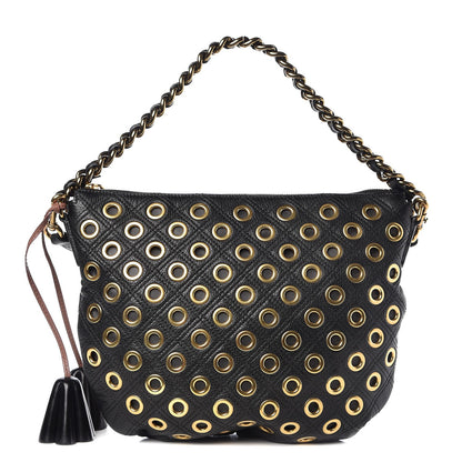 Marc Jacobs Goatskin Quilted Grommet Nomad Hobo Black 1 of 9