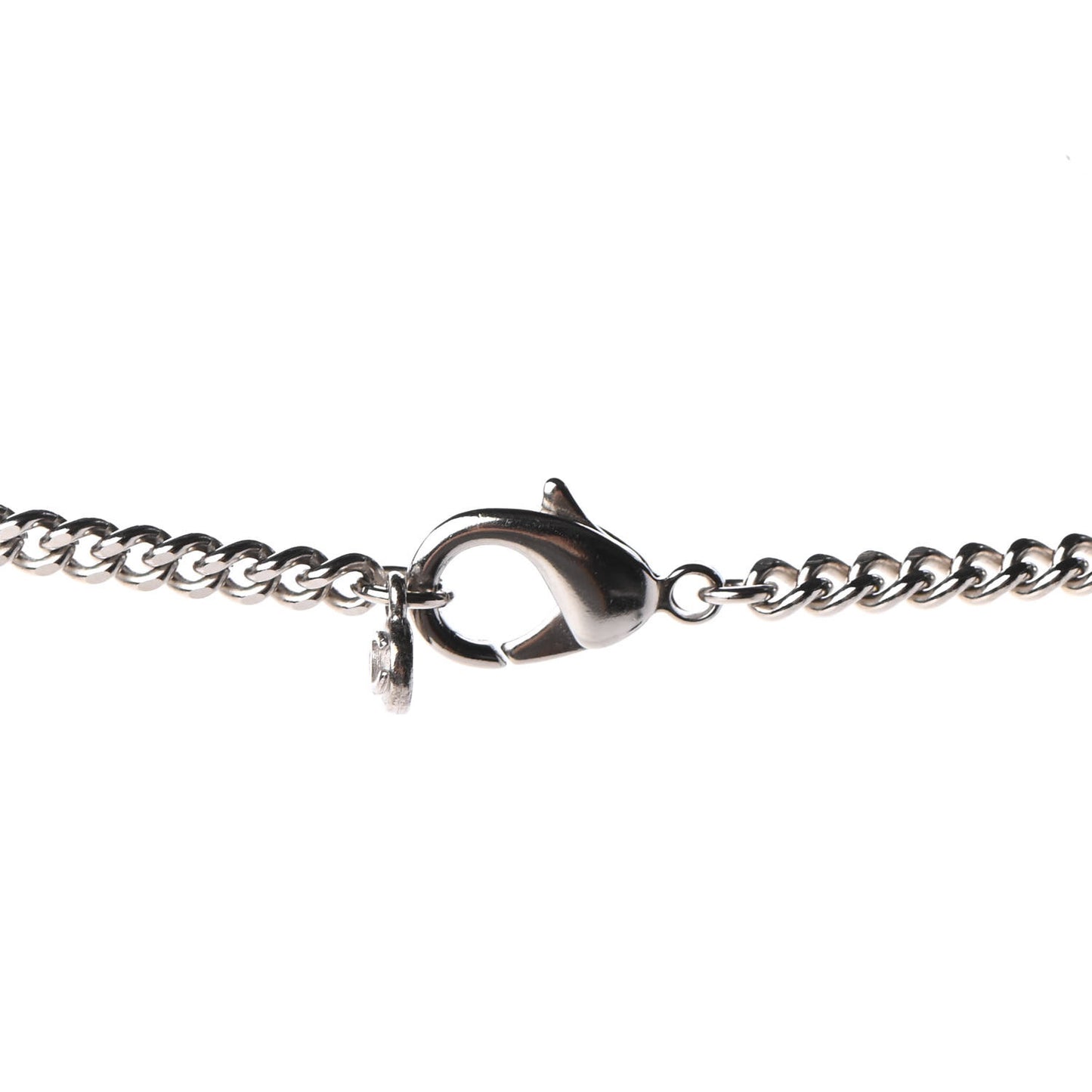 Enamel ID Dog Tag Camellia Charm Necklace Silver