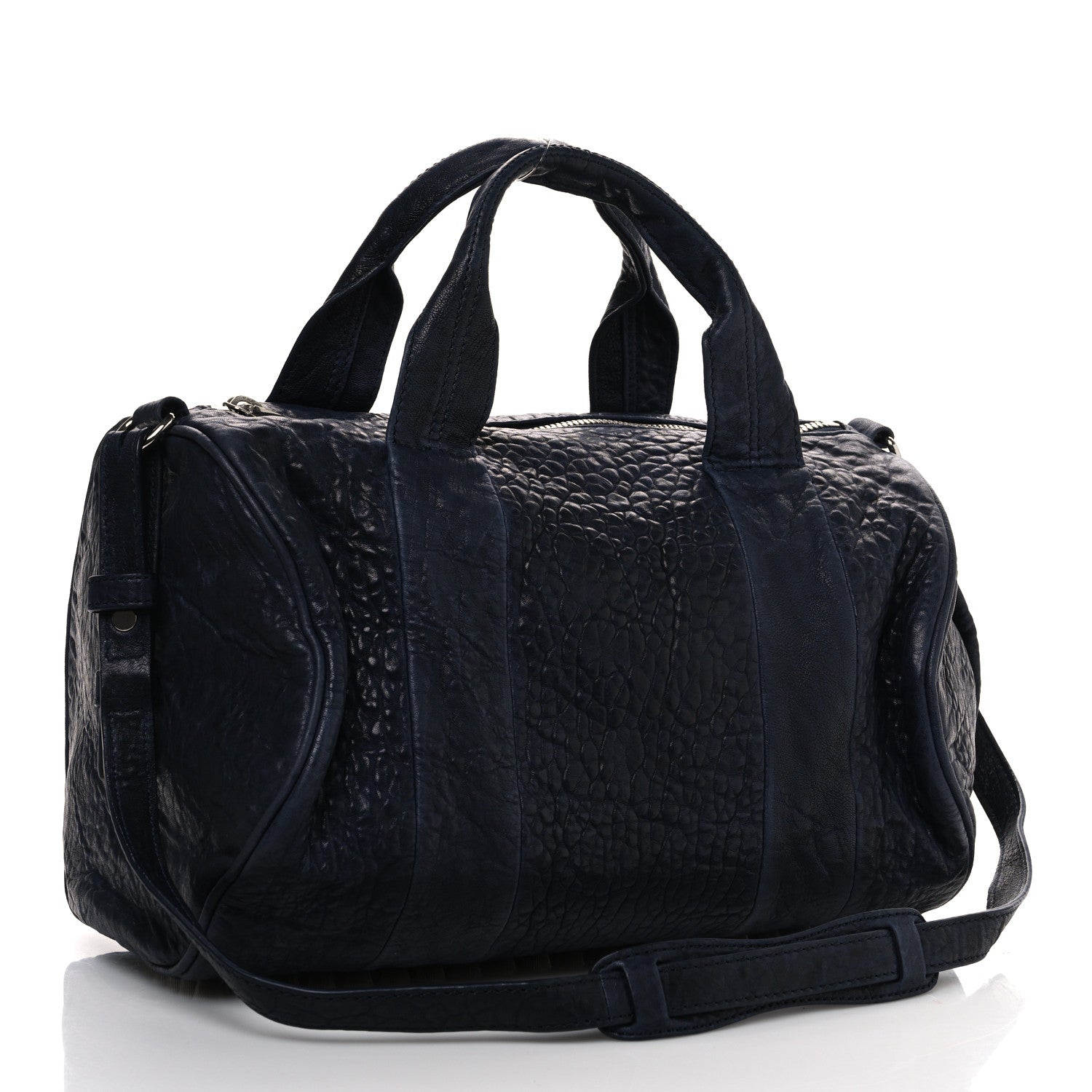 Alexander Wang Pebbled Lambskin Rocco Black Silver Hardware