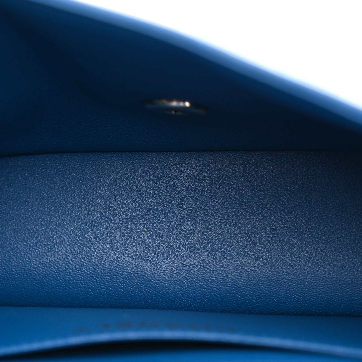 Lambskin Chevron Quilted Mini Rectangular Flap Dark Blue
