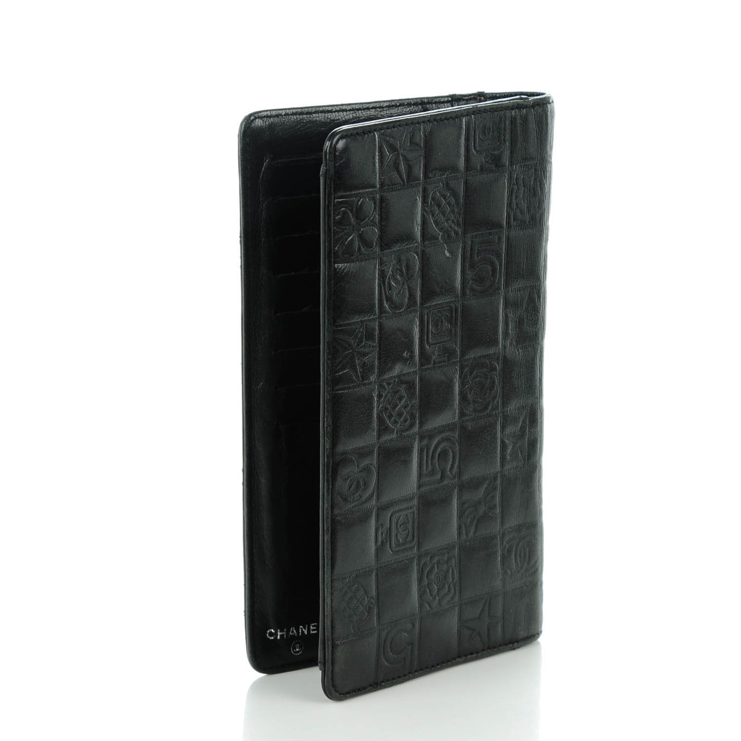Calfskin Precious Symbols Yen Wallet Black