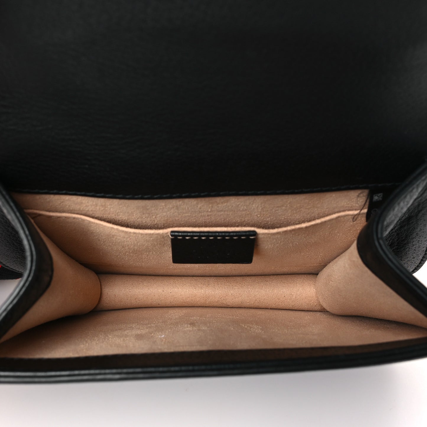 Calfskin Web Crystal Butterfly Stripe Small Totem Shoulder Bag Black