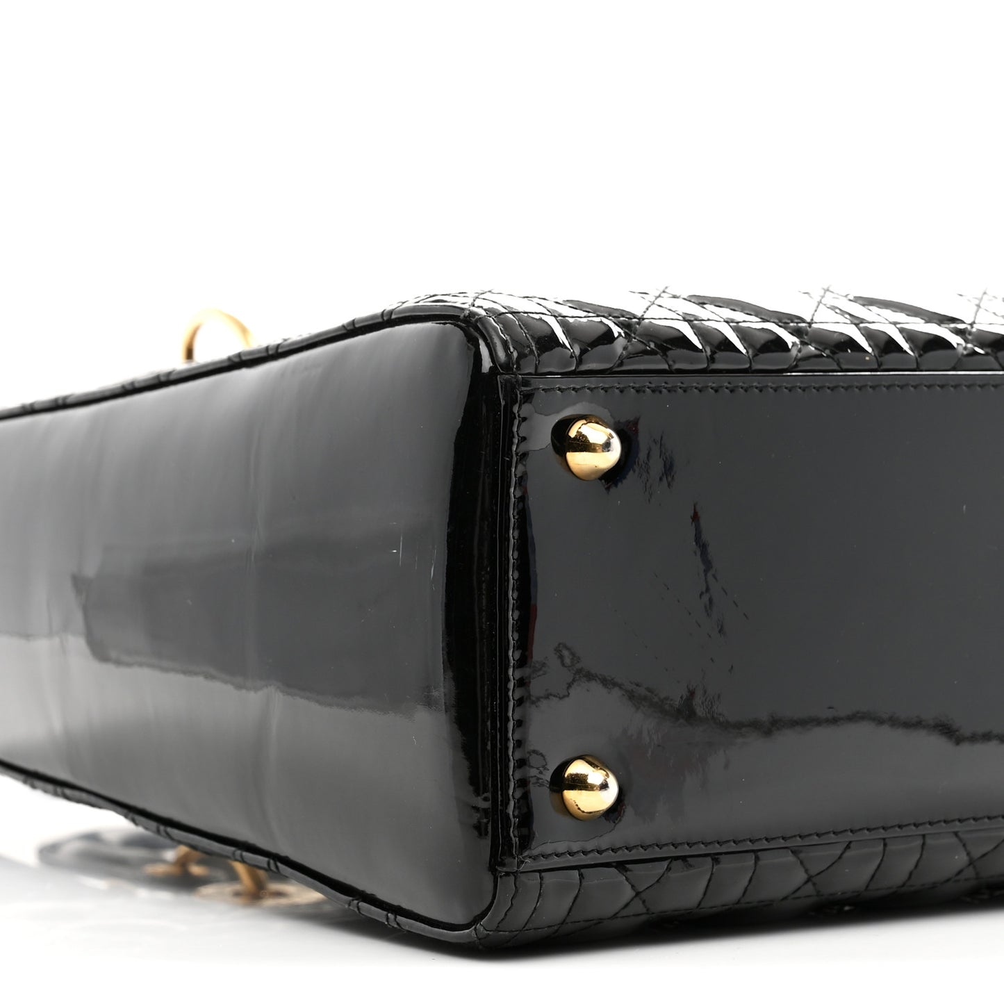 Patent Cannage Large Lady Dior Black