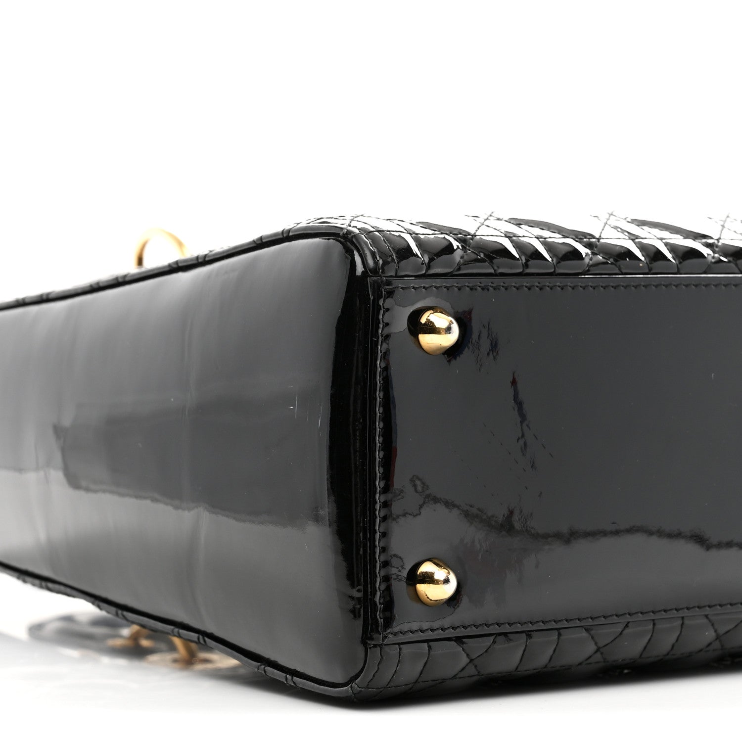 Christian Dior Patent Cannage Large Lady Dior Black 9 of 10