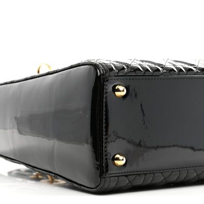 Christian Dior Patent Cannage Large Lady Dior Black 9 of 10
