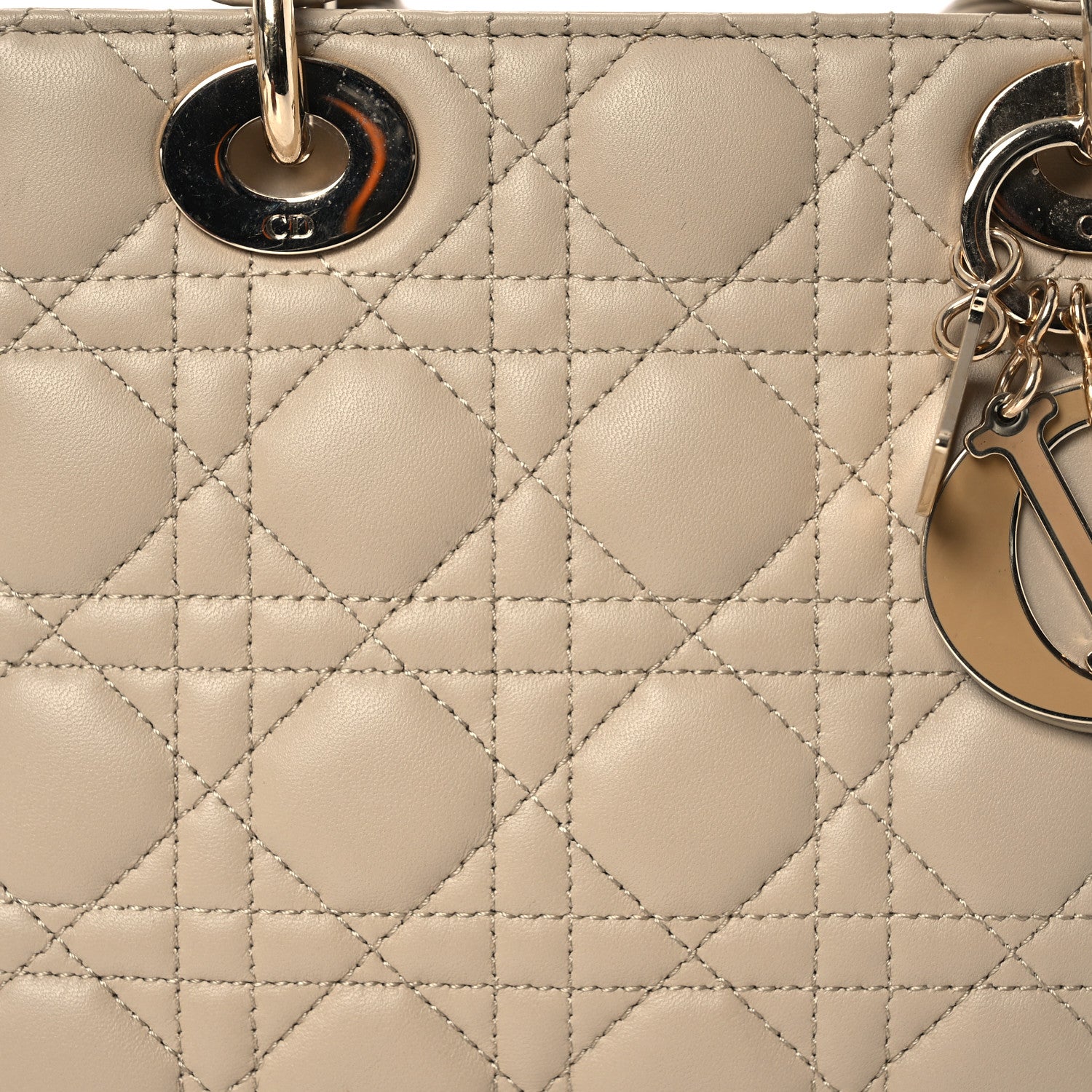 Christian Dior Lambskin Cannage Small Lucky Badges My Lady Dior Beige 9 of 18