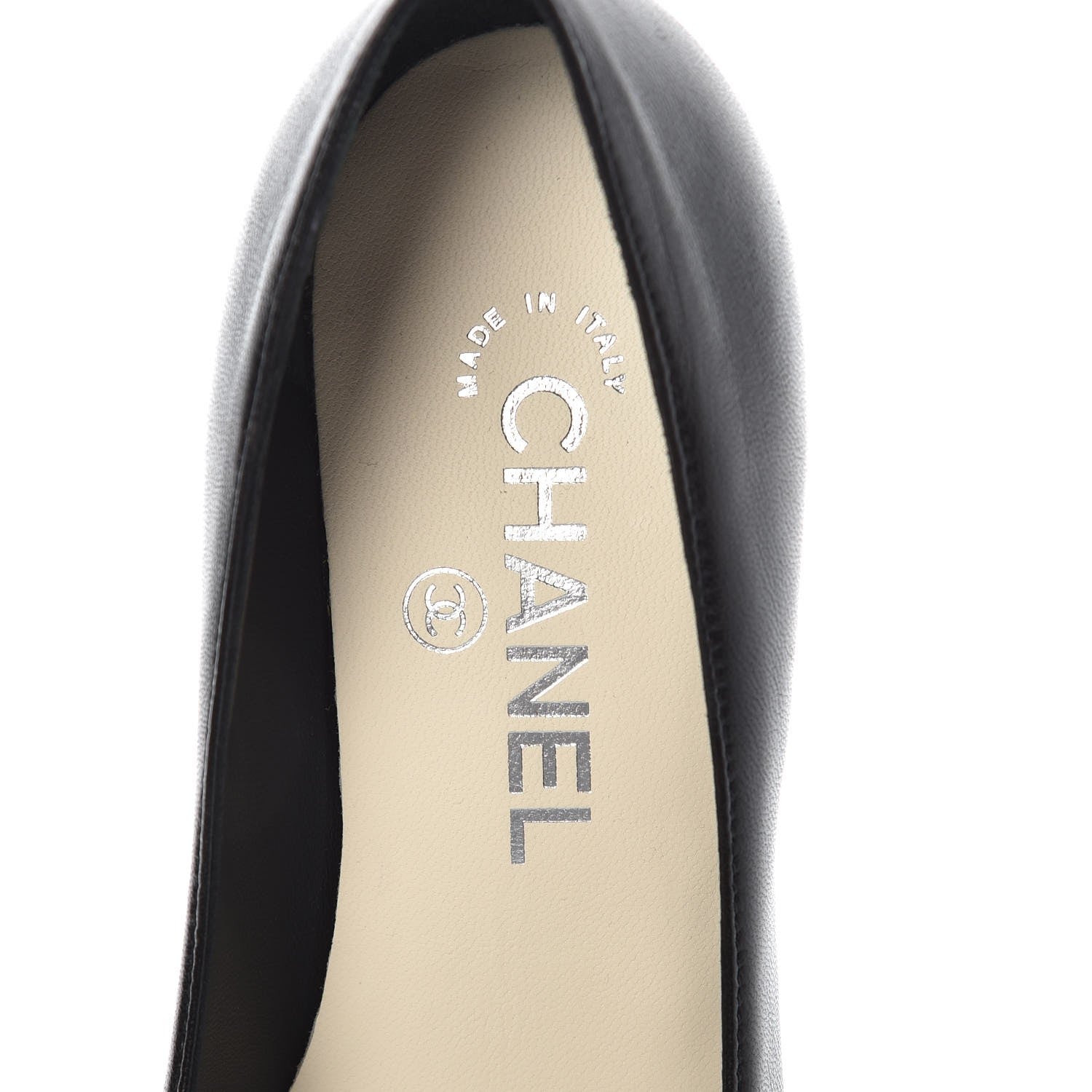 Chanel Lambskin Patent Cap Toe Wedges 35.5 Black 6 of 8