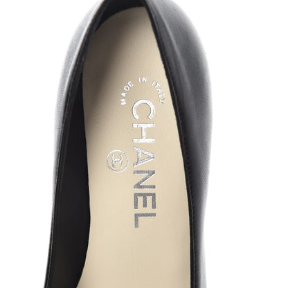 Chanel Lambskin Patent Cap Toe Wedges 35.5 Black 6 of 8