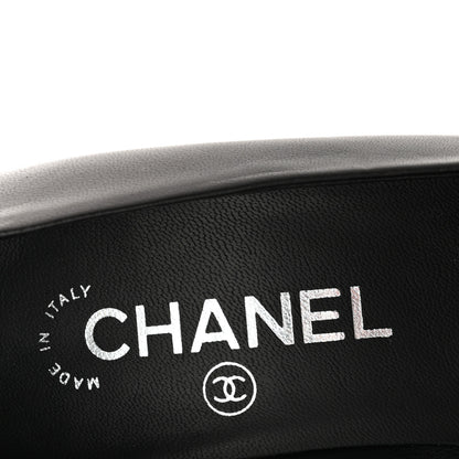 Chanel Lambskin Pearl Cap Toe Pumps 35 Black 7 of 11