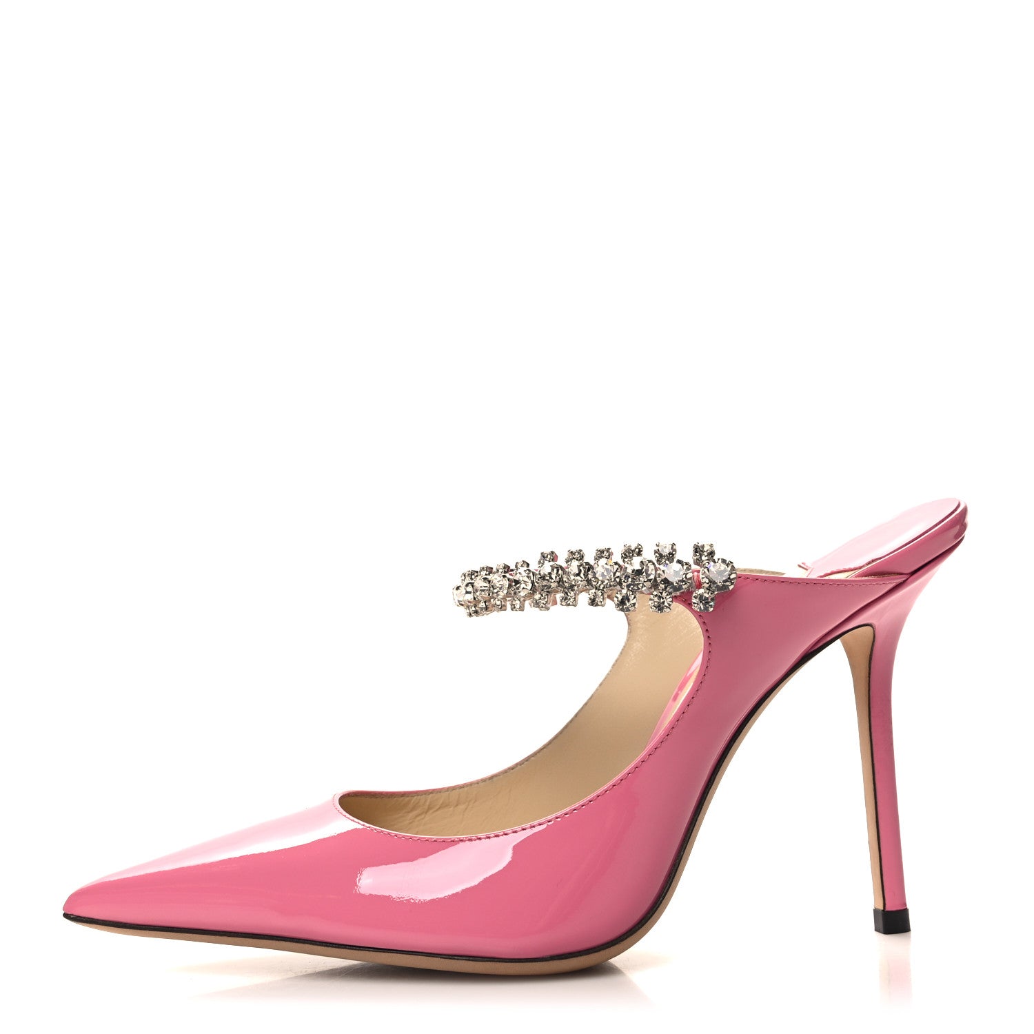 Jimmy Choo Patent Crystal Bing 100 Pumps 37.5 Candy Pink 1 of 7