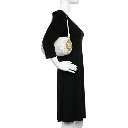 Loewe Lambskin Pleated Bracelet Pouch Shoulder Bag White 2 of 11