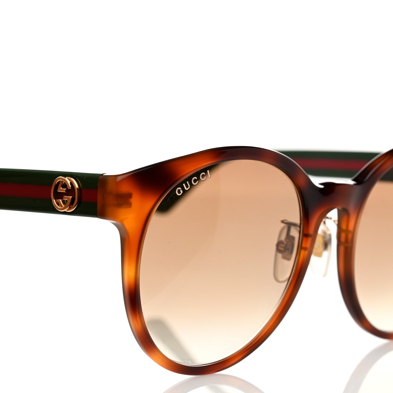 Gucci Round Eye GG Web Sunglasses GG0416SK Tortoise 5 of 8