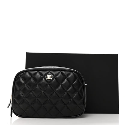Chanel Caviar Quilted Medium Curvy Pouch Cosmetic Case Black 8 of 8