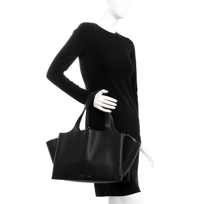 Celine Baby Grained Calfskin Tri-Fold Bag Black 2 of 9