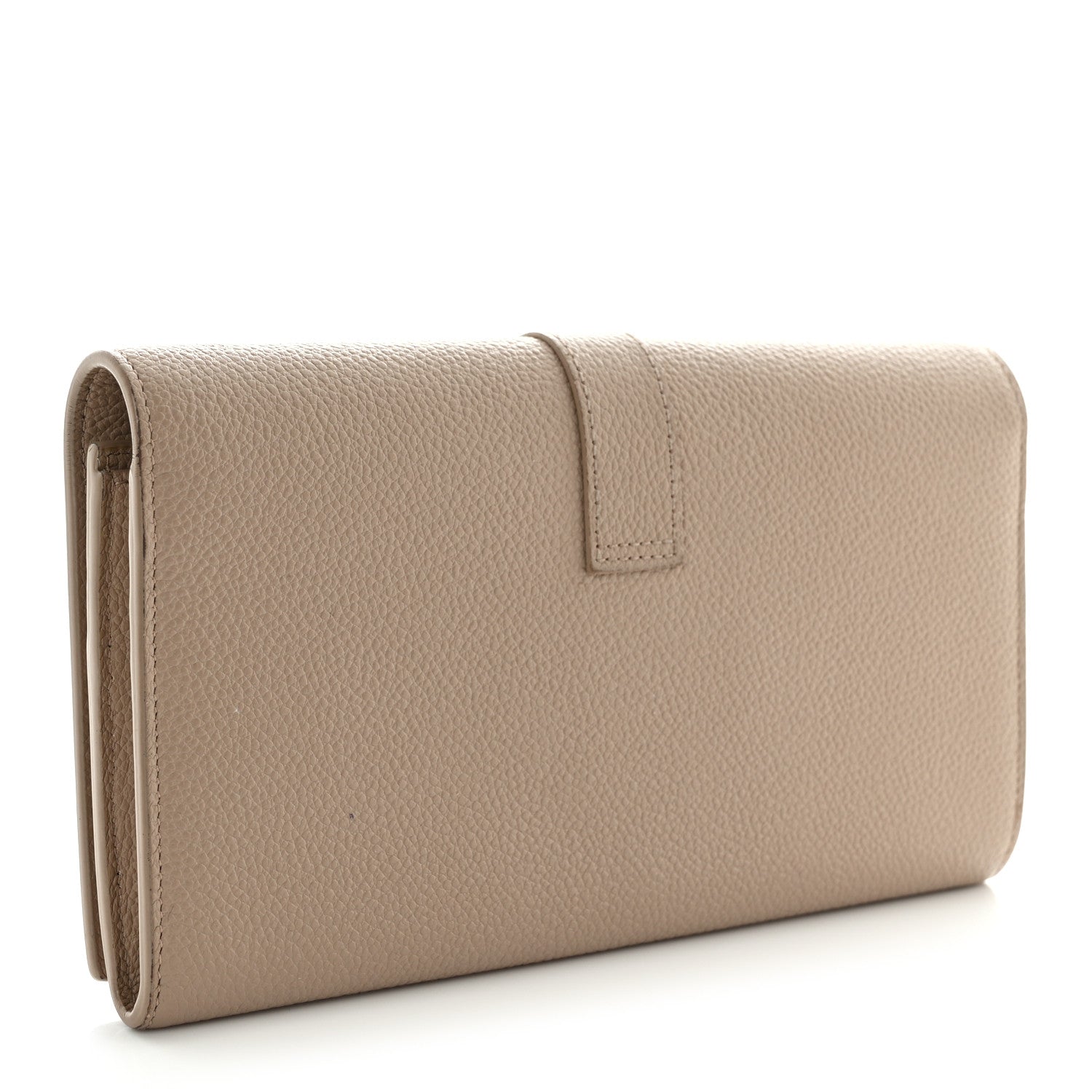 Saint Laurent Grained Calfskin Monogram Large Flap Wallet Beige 3 of 17
