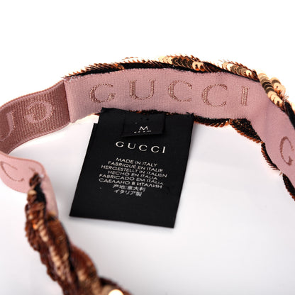 Gucci Sequin Embellished Braided Headband M Gold 4 of 5