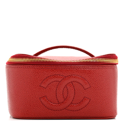 Chanel Caviar Vanity Cosmetic Case Red 1 of 9