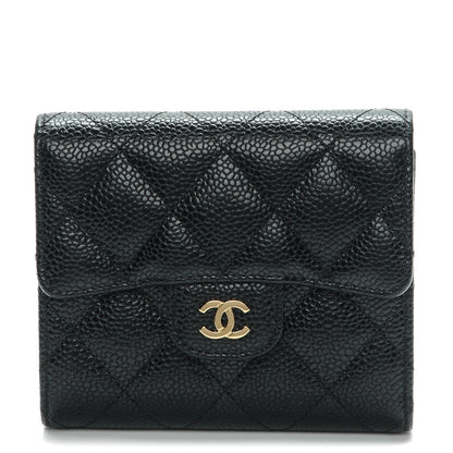 Chanel Caviar Quilted Compact Flap Wallet Black 1 of 8
