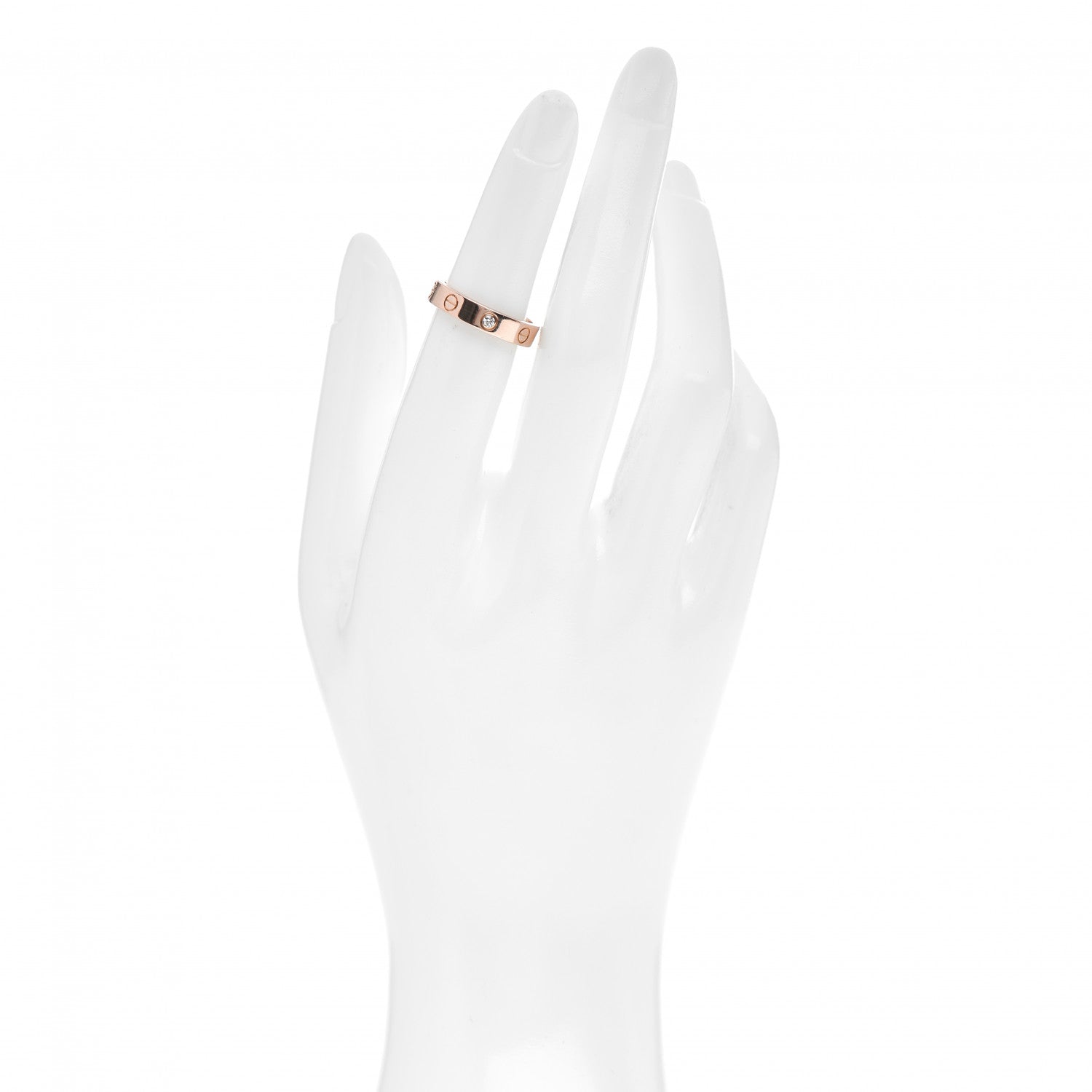 Cartier 18K Pink Gold Diamond 4mm LOVE Wedding Band Ring 50 5.25 2 of 5