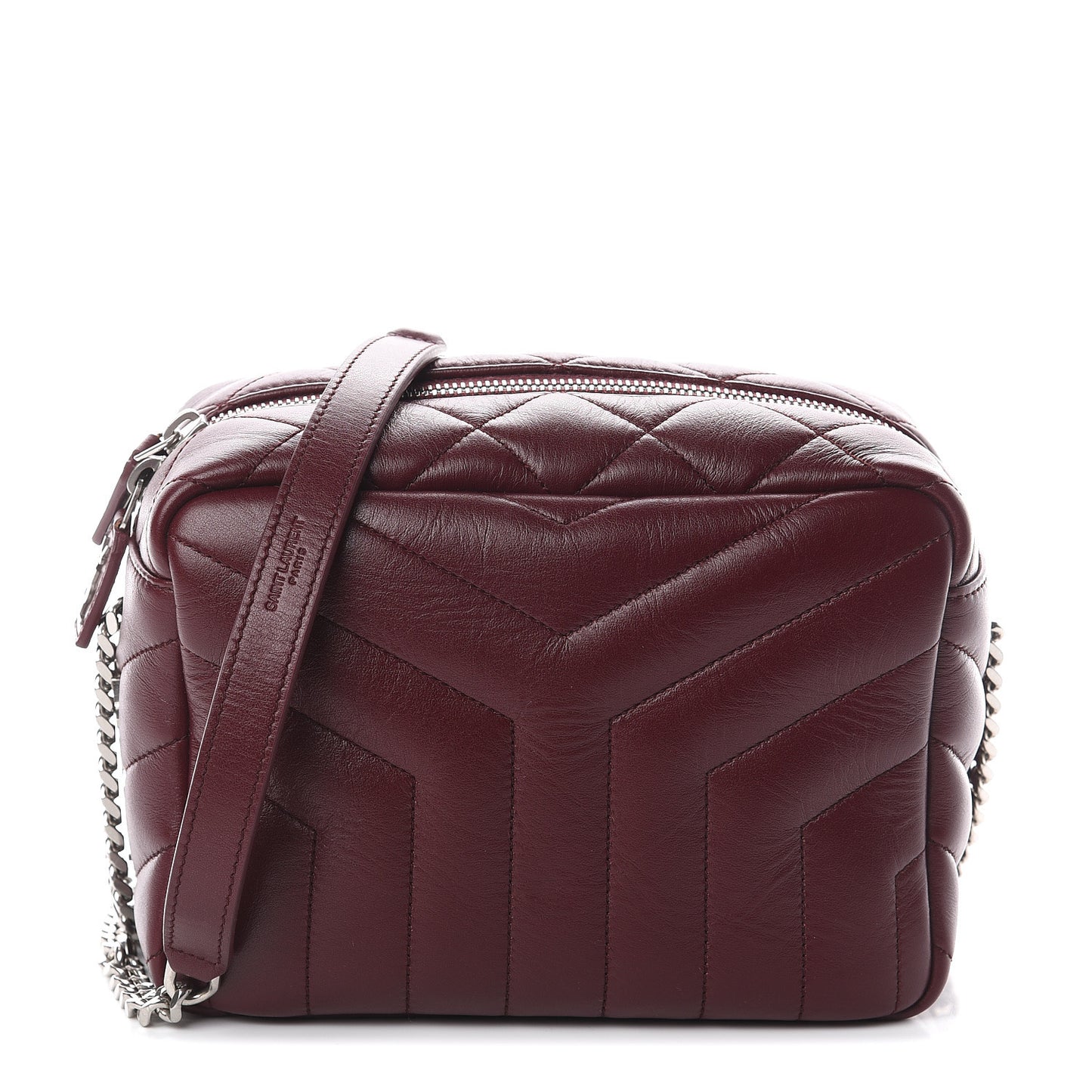 Calfskin Y Quilted Monogram Small Loulou Bowling Bag Rouge Legion