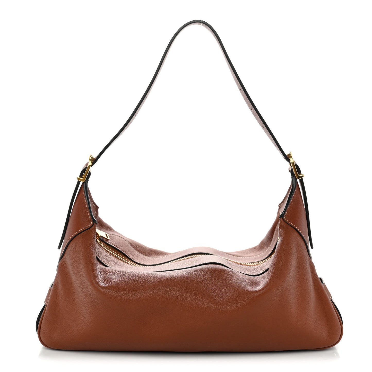 Supple Calfskin Medium Romy Shoulder Bag Tan