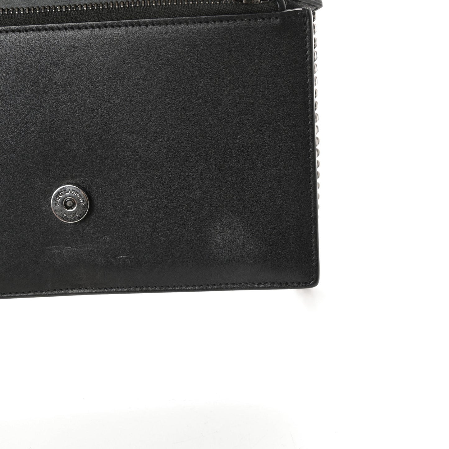 Smooth Calfskin Classic Monogram Pins Kate Tassel Chain Wallet Black
