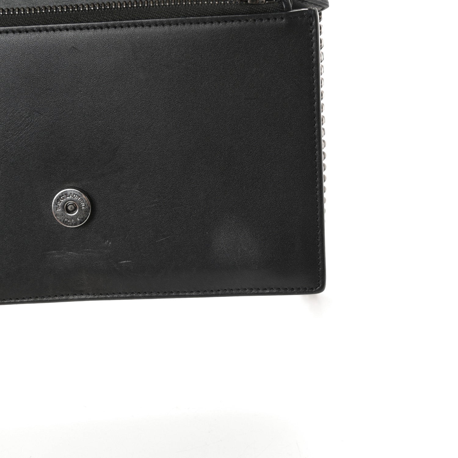 Saint Laurent Smooth Calfskin Classic Monogram Pins Kate Tassel Chain Wallet Black 14 of 18