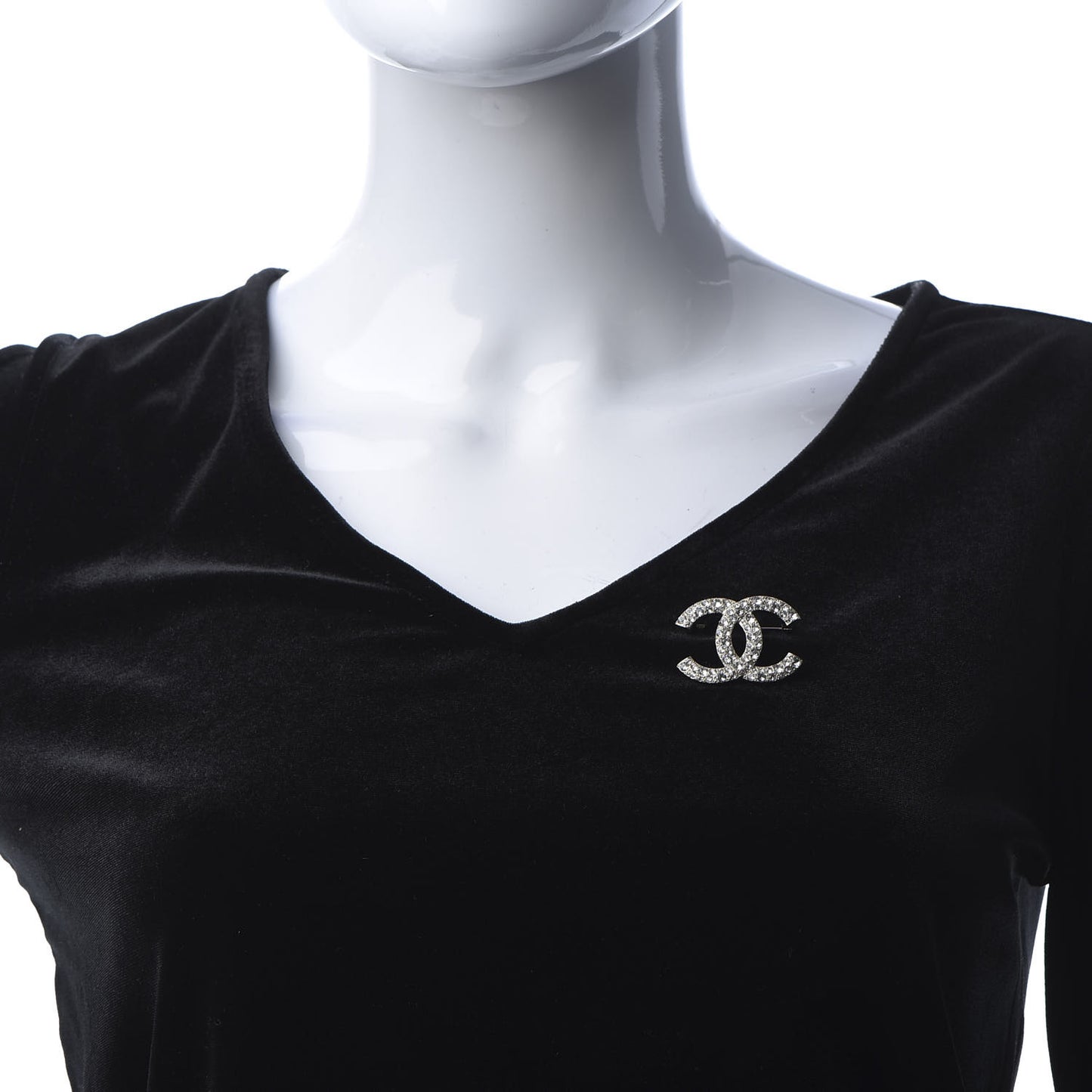 Crystal Palais Garnier CC Brooch Silver