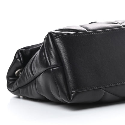 Saint Laurent Lambskin Quilted Small Loulou Puffer Monogram Chain Satchel Black 9 of 11