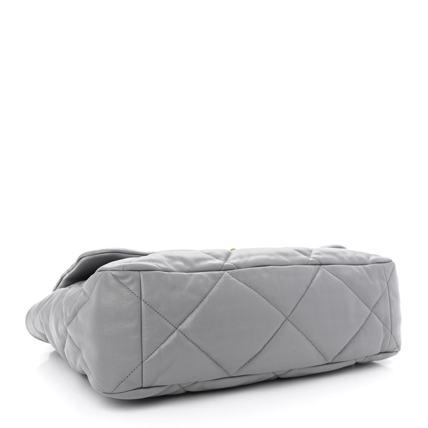 Goatskin Quilted Maxi Chanel 19 Flap Grey