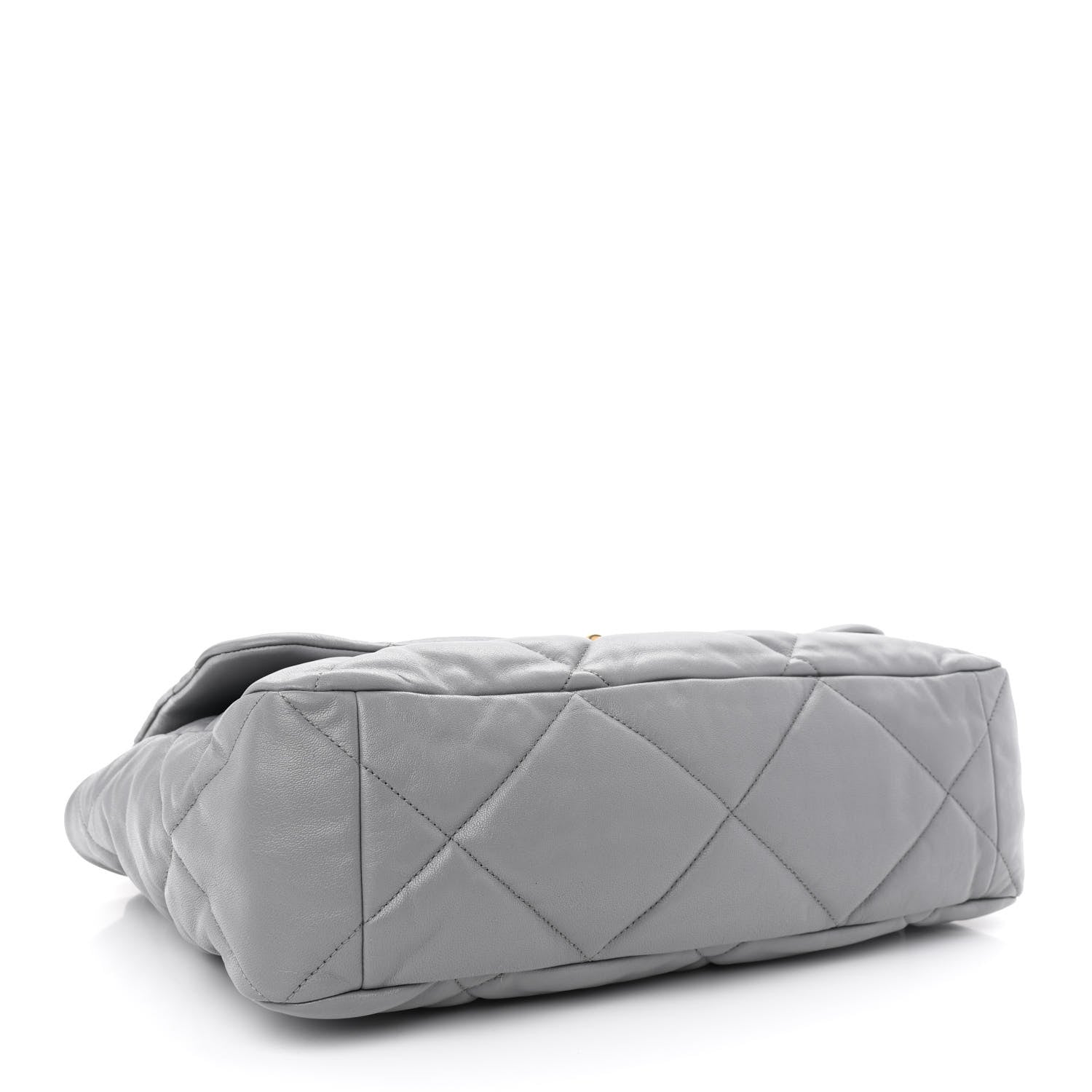 Chanel Goatskin Quilted Maxi Chanel 19 Flap Grey 4 of 10