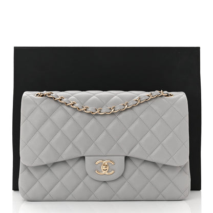 Chanel Caviar Quilted Jumbo Double Flap Grey 11 of 11