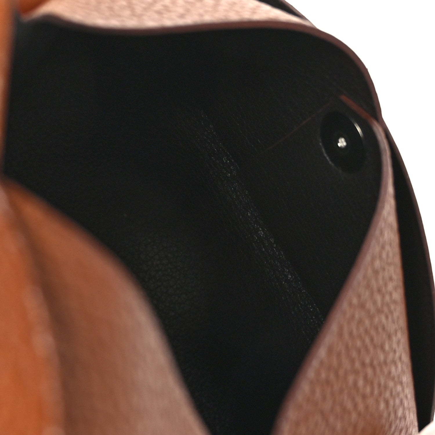 Hermes Barenia Verso Calvi Card Case Fauve Black 6 of 9