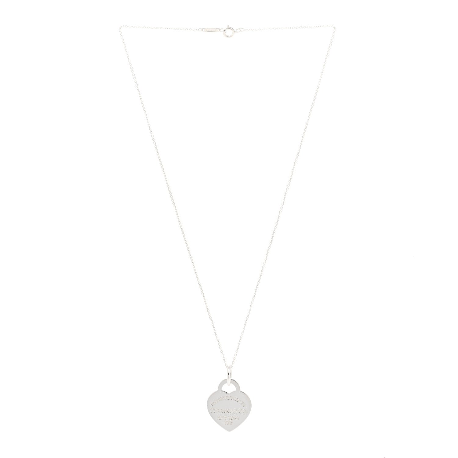 Tiffany Sterling Silver Medium Return to Tiffany Heart Pendant Necklace 2 of 4