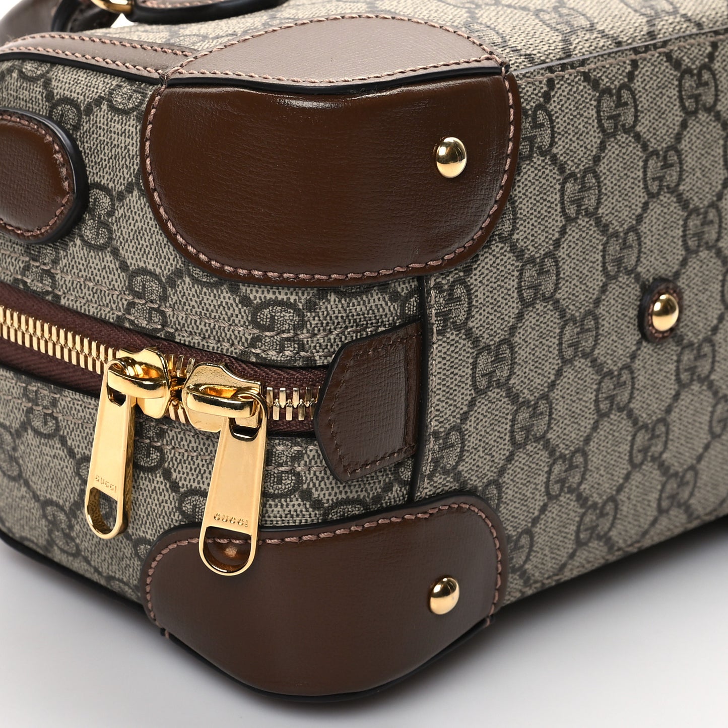 GG Supreme Monogram Interlocking G Small Duffle Beige Ebony